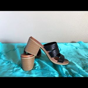 Mia girl black wide strap sandals